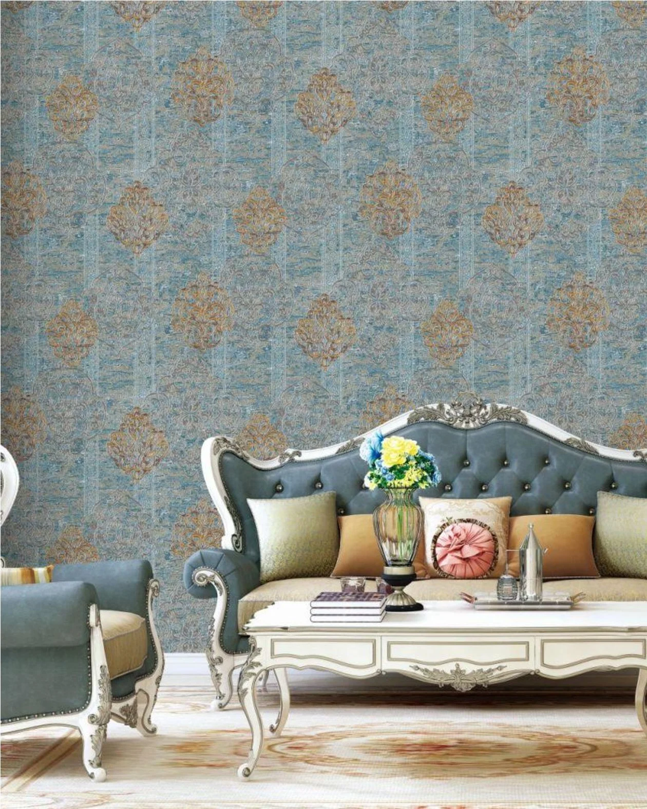 3D Design Wallpaper Compatible with Wall | Material PVC, 9.5 Meter Length
